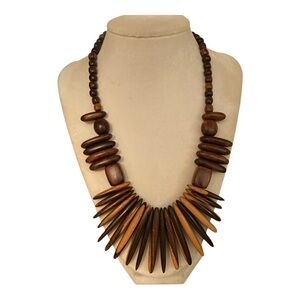Costa Rican Handmade EXOTIC Wood Necklace Length 27cm EUC